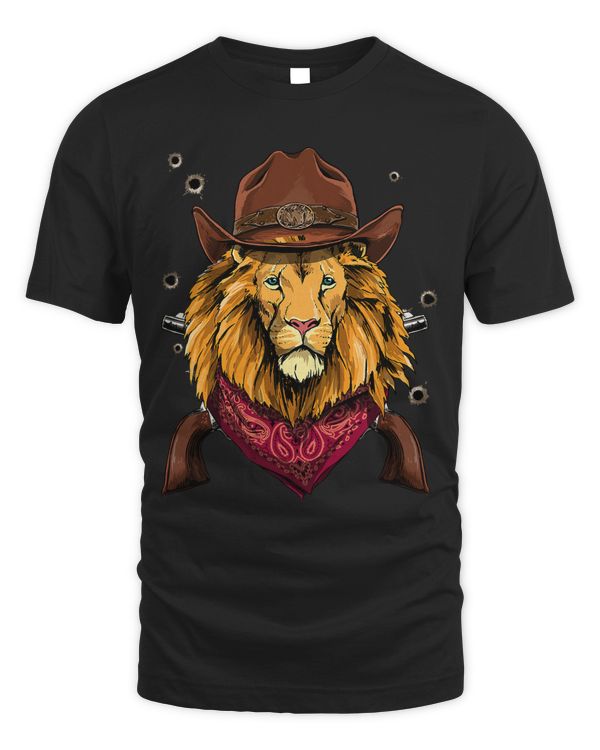 Cowboy Lion Western Rodeo Cowboy Hat and Bandana 128