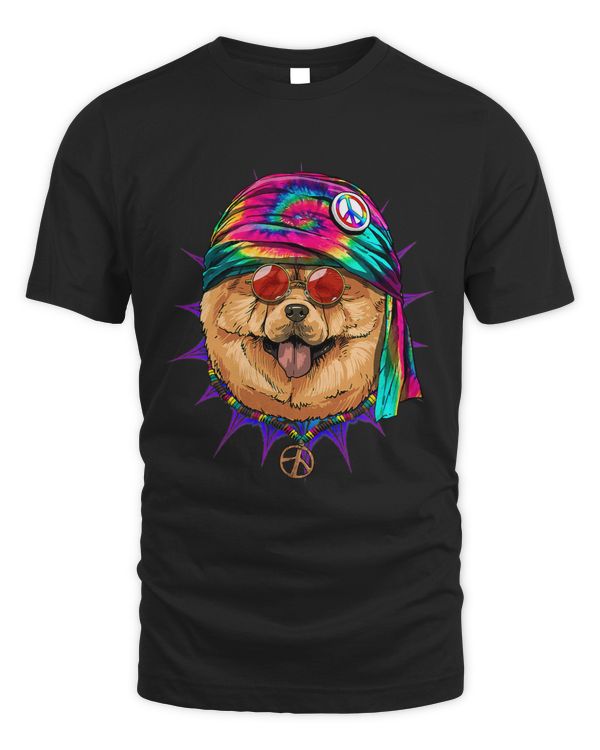 Tie Dye Hippie Chow Chow Hippiness Peace Love Dog 696