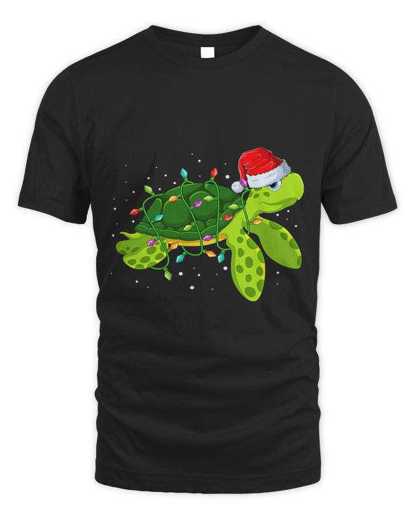 Sea Turtle Christmas Lights Funny Merry Christmas Santa Hat224
