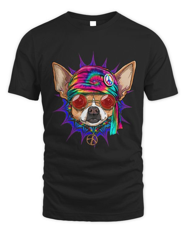 Tie Dye Hippie Chihuahua Hippiness Peace Love Dog 656