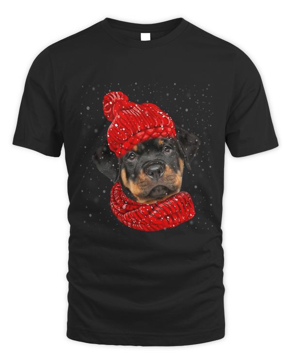 Rottweiler Xmas Hat Scarf Snow Pets Dogs Lover448