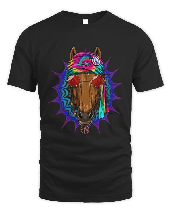 Tie Dye Hippie Horse Hippiness Peace Love Horse 677
