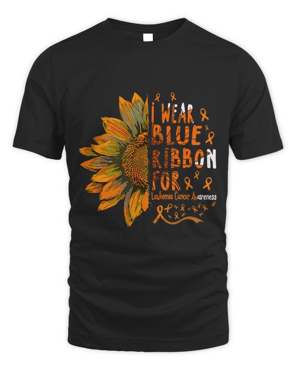 Sunflower I Wear Orange Ribbon for Leukemia Cancer Awareness