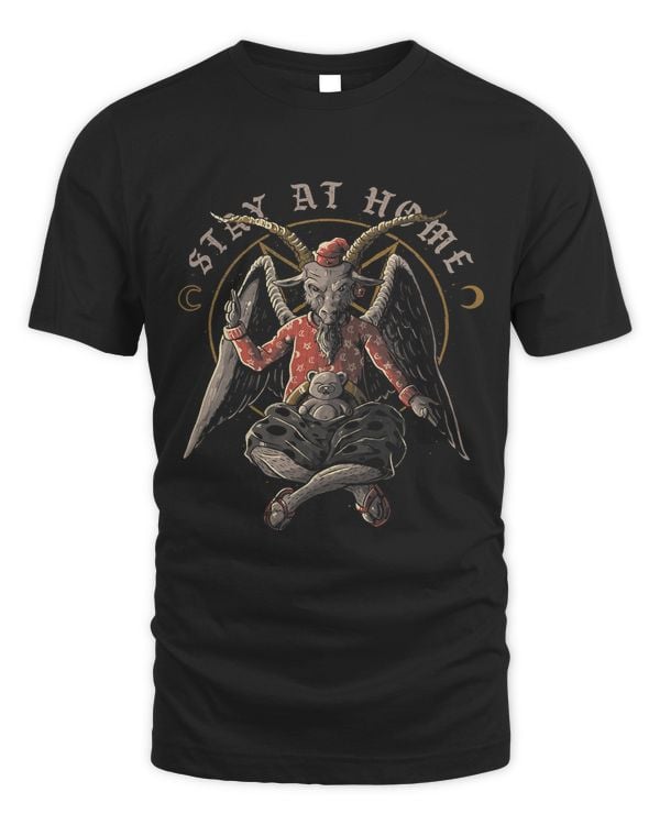 Stay At Home Funny Baphomet Halloween Satanic Goat584