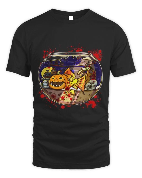 Pumpkin Face Piranha Goldfish Character In A Fishbowl43