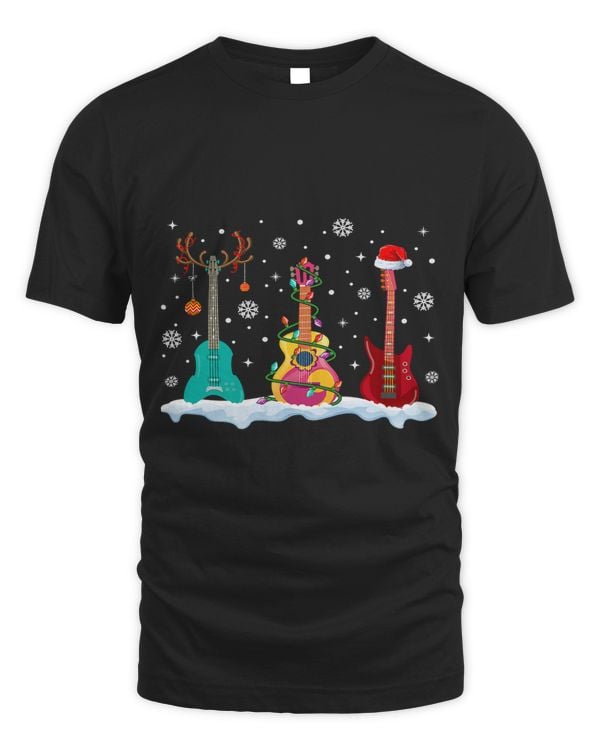 Bass Guitar Santa Hat Reindeer Light Christmas Guitar Lover115