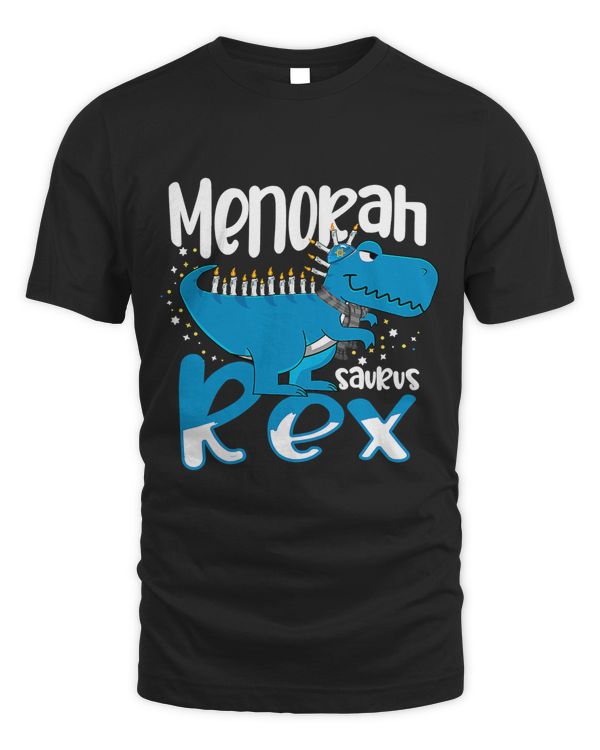 Funny Menorah Saurus Rex Hanukkah Dinosaur T Rex Boys Kids240