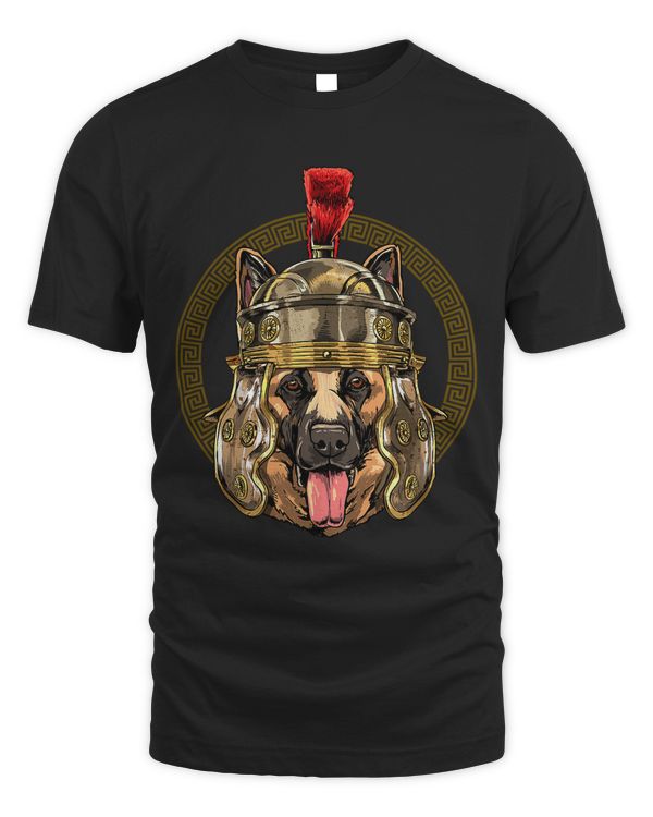 German Shepherd in Roman Helmet Centurion Legionnaire Dog 60