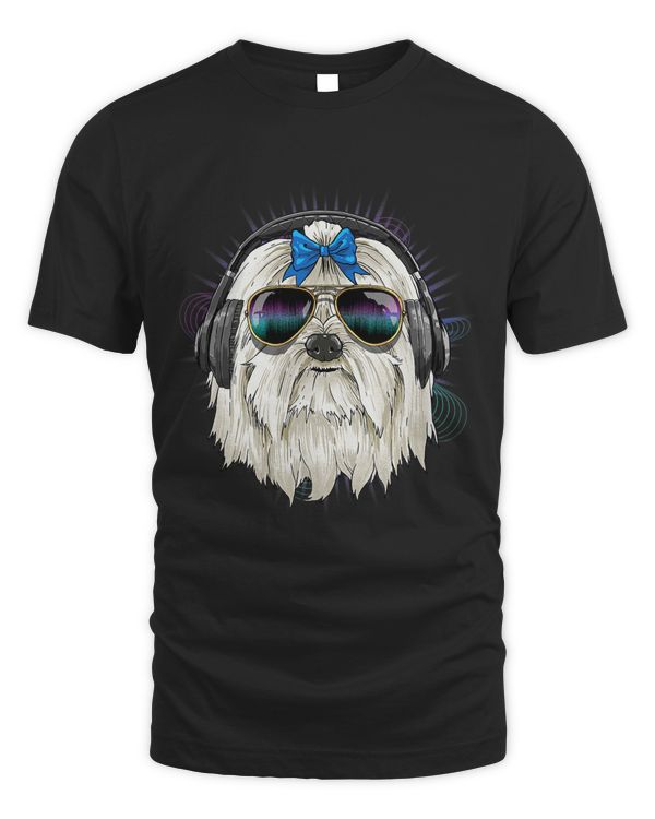 Music Maltese Dj With Headphones Musical Dog Lovers 541