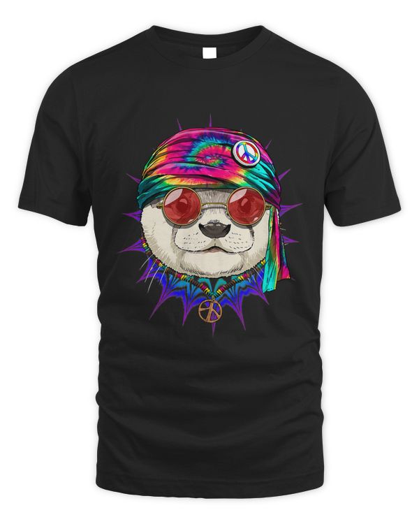 Tie Dye Hippie Otter Hippiness Peace Love Otter 667