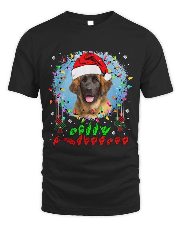 Merry Christmas Hands Sign Language Santa Leonberger Lover141