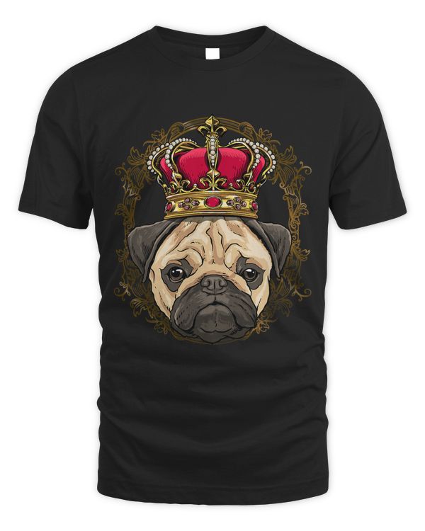 King Pug Wearing CrownQueen Pug Dog 329