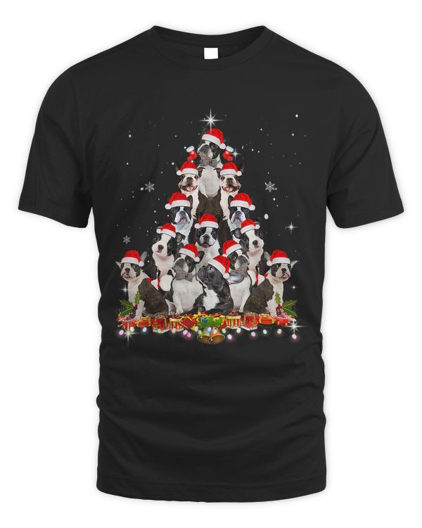 Boston Terrier Christmas Tree Dog Santa Xmas Funny Pajamas28