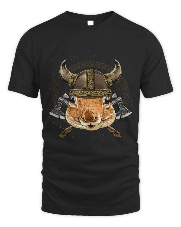 Viking Squirrel with Viking Helmet Mjolnir Axes 260