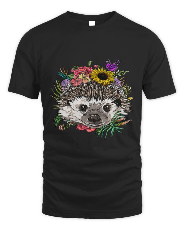 Floral Hedgehog Spring Nature Hedgehog Lovers Women Men 450