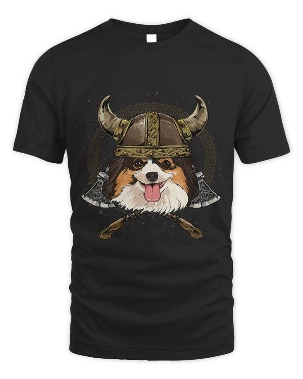 Viking Papillon Dog with Viking Helmet Mjolnir Axes 112
