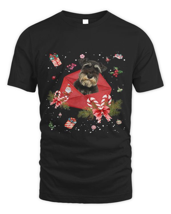 Miniature Schnauzer In Christmas Card Ornament Pajama Xmas439
