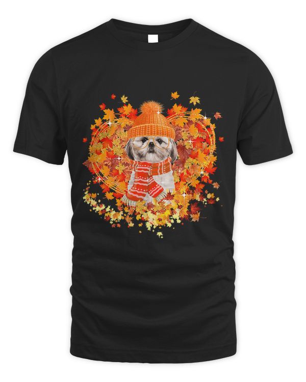 Shih Tzu Dog Autumn Fall Pumpkin Truck Mappe Thanksgiving242