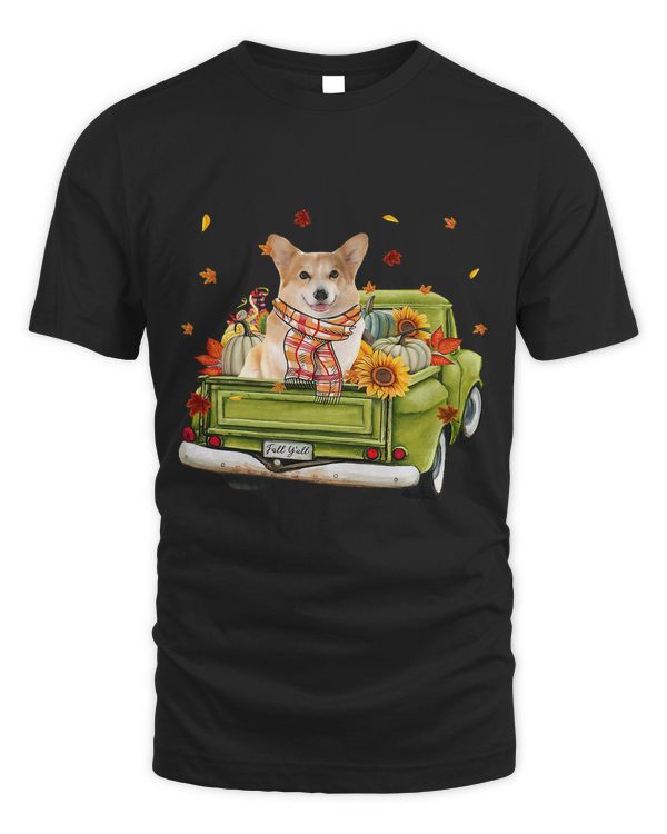 Happy Fall Yall Corgi Dog On Truck Pumpkin Fall Autumn505