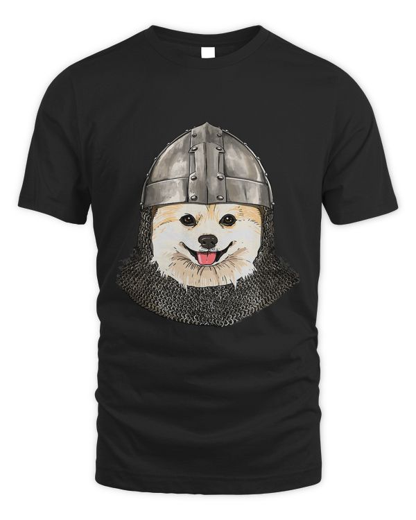 Medieval Pomeranian Knight Warrior Dog Lover 641