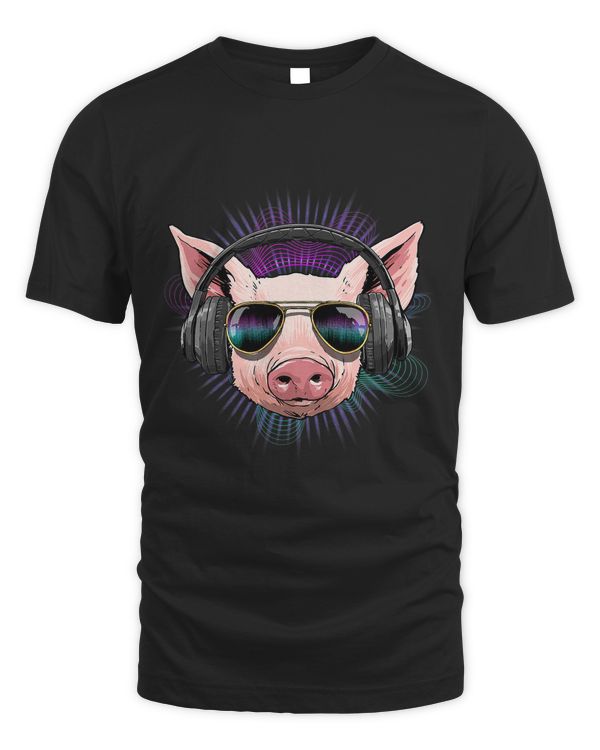 Music Pig Dj With Headphones Musical Pig Lovers 585