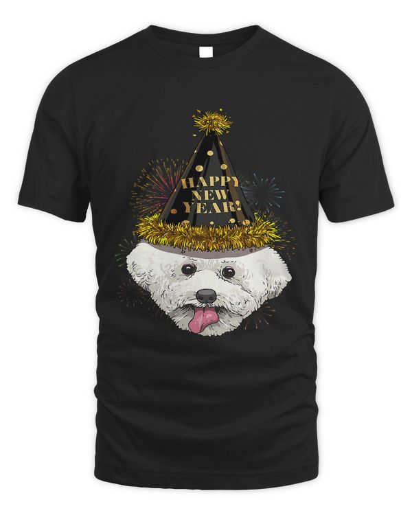 New Year Bichon Frise New Years Eve Party Countdown Dog307