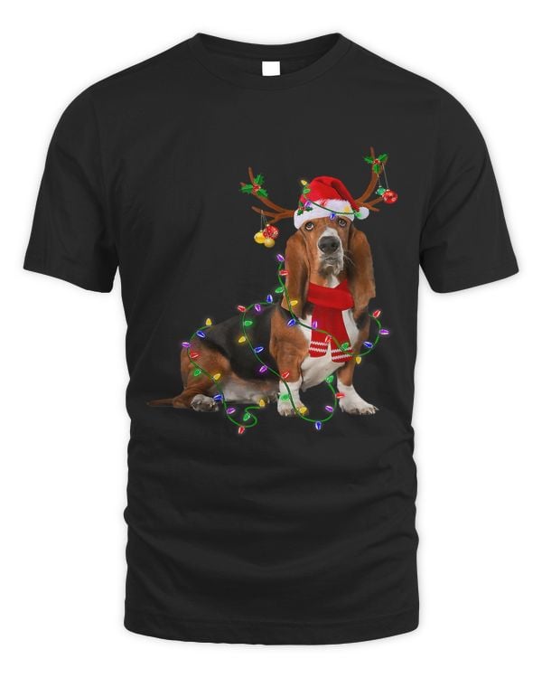 Basset Hound Christmas Lights Matching Family Dog Lover150