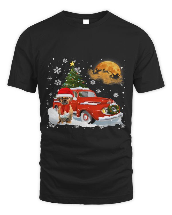 Puggle Vintage Wagon Red Truck Christmas Tree Pajamas122
