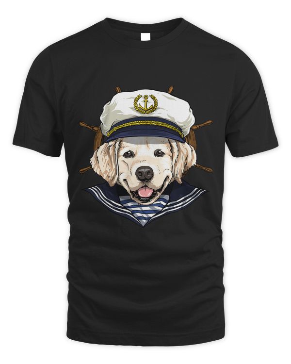 Golden Retriever Sailor Boat Captain Golden Retriever Dog 157