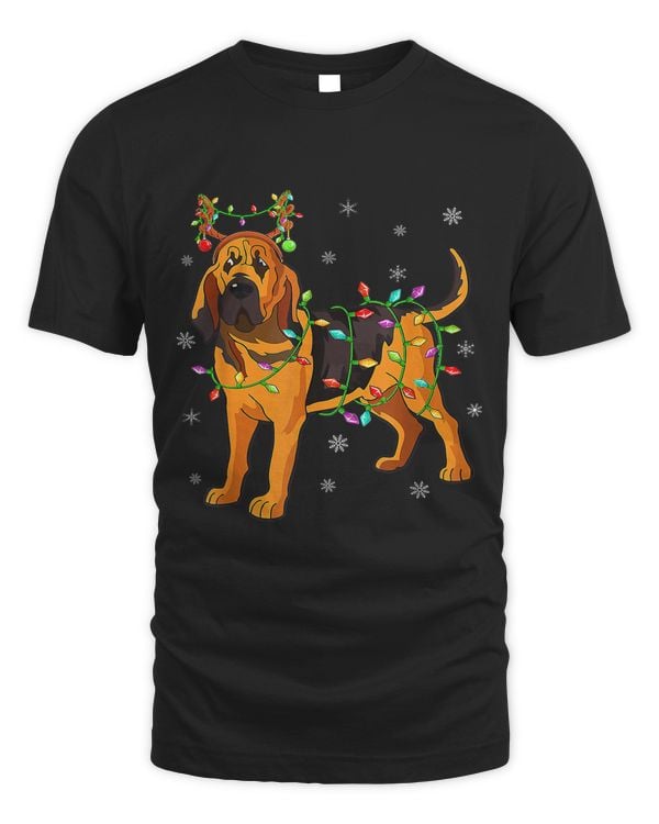 Bloodhound Dog Lighting Reindeer Hat Bloodhound Christmas166