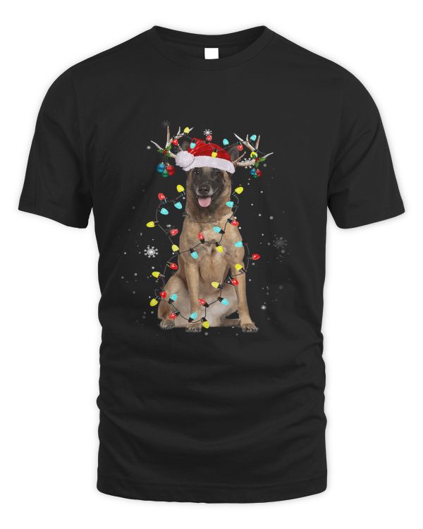 Santa Belgian Malinoi Reindeer Light Christmas93