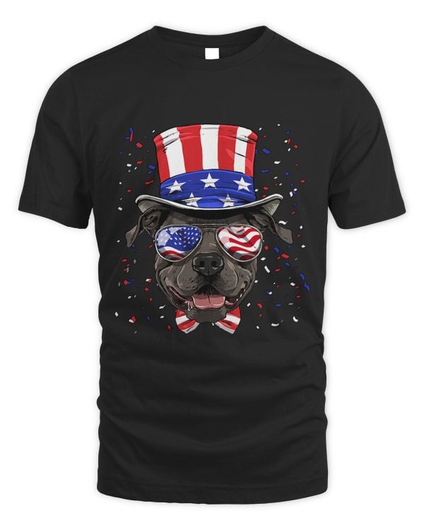 Pit Bull 4th of July American Dog USA Flag 767