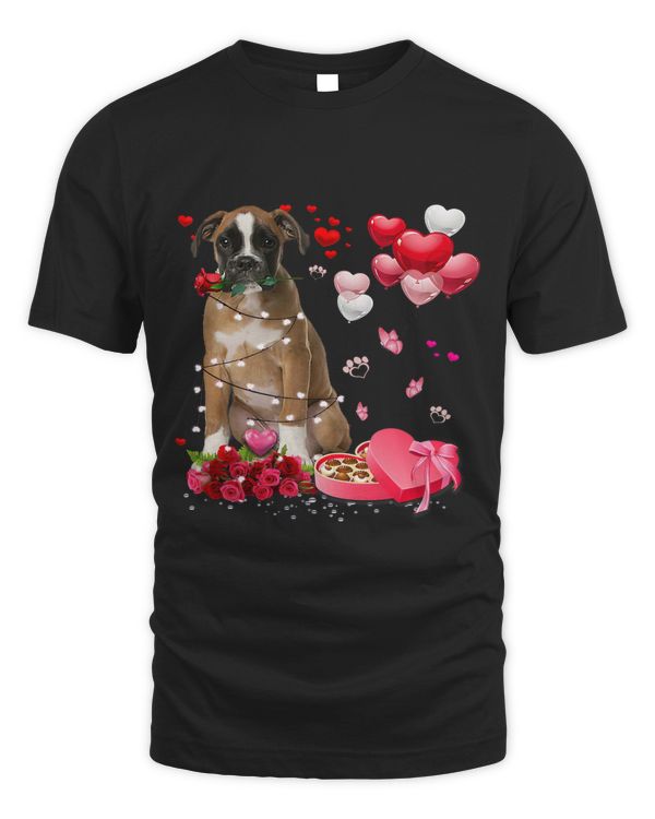 Funny Boxer Rose Heart Happy Valentine Day Dog Mom