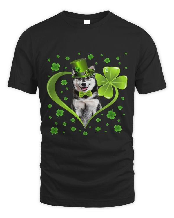 Funny Puppy Shamrock Siberian Husky Dog St. Patricks Day 454