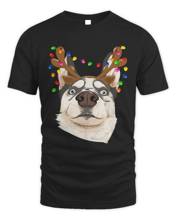 Siberian Husky Reindeer Christmas Dog Lights Christmas 367