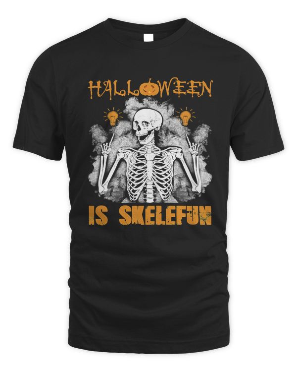 Skull HALLOWEEN IS SKELEFUN SKELETON AND PUMPKINS FUNNY60