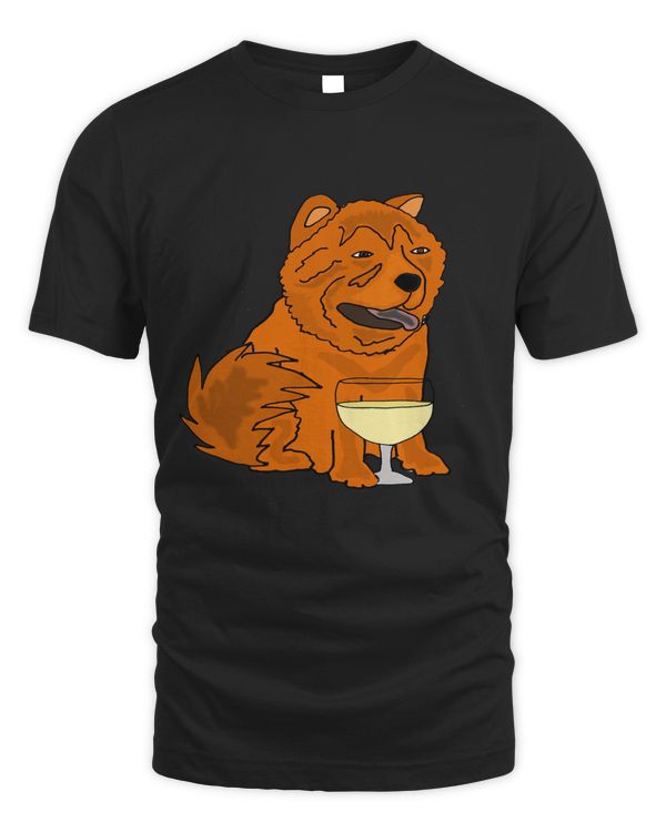 Smilemoretees Funny Red Chow Chow Drinking Wine 68