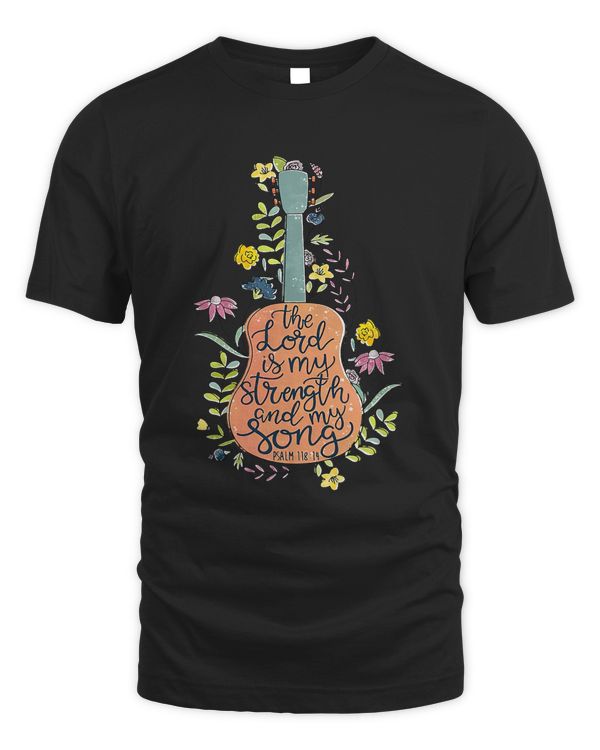 The Lord Is My Strength And My Song Guitar Flowers Christian