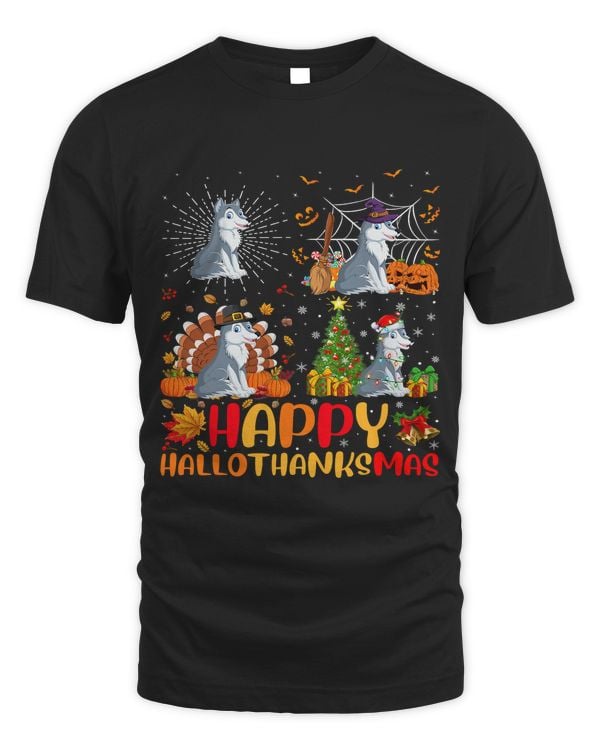Halloween Thanksgiving Christmas Wolf Hallothanksmas