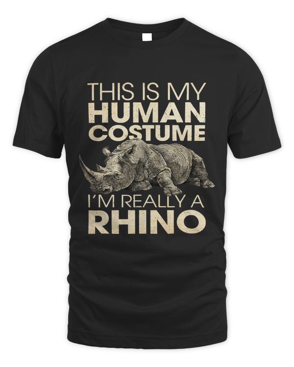 Funny This Is My Human Costume Rhino Vintage Rhinoceros Love