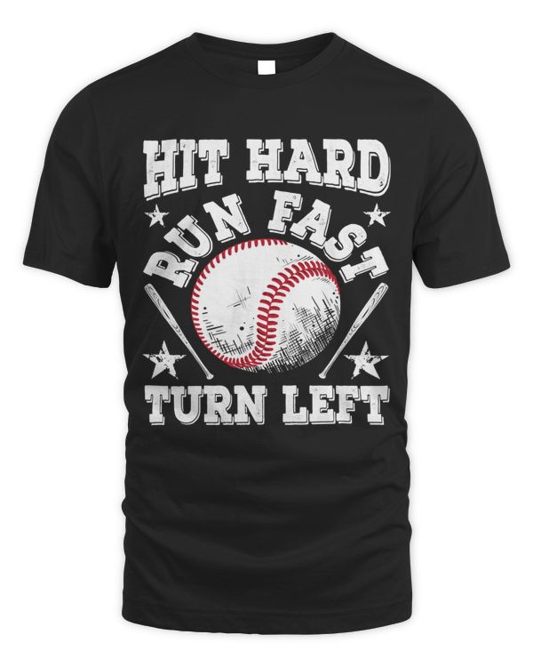 Baseball Coach Hit Hard Run Fast Turn Left Baseball