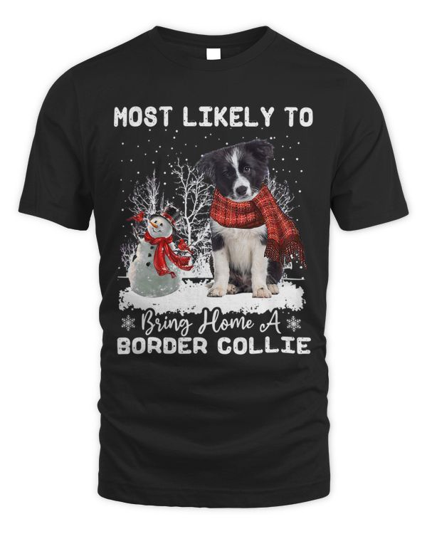 Most Likely To Bring Home A Border Collie Funny Xmas Dog 266