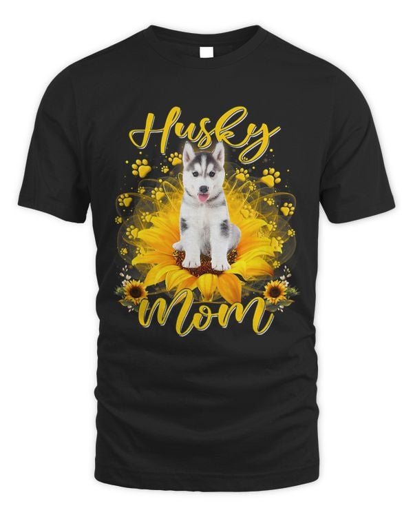 Womens Sunflower Husky Mom Dog Lover Mothers Day