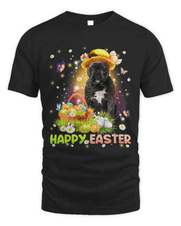 Happy Easter Cute Bunny Dog French Bulldog Eggs Basket Funny