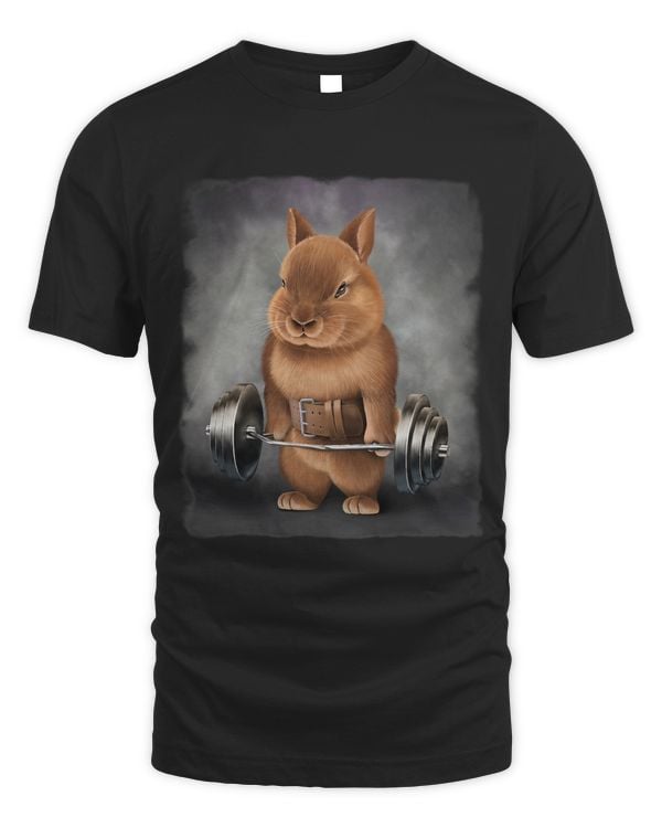 Dwarf Rabbit Muscle Training with Barbell Shrug Bar Fitness