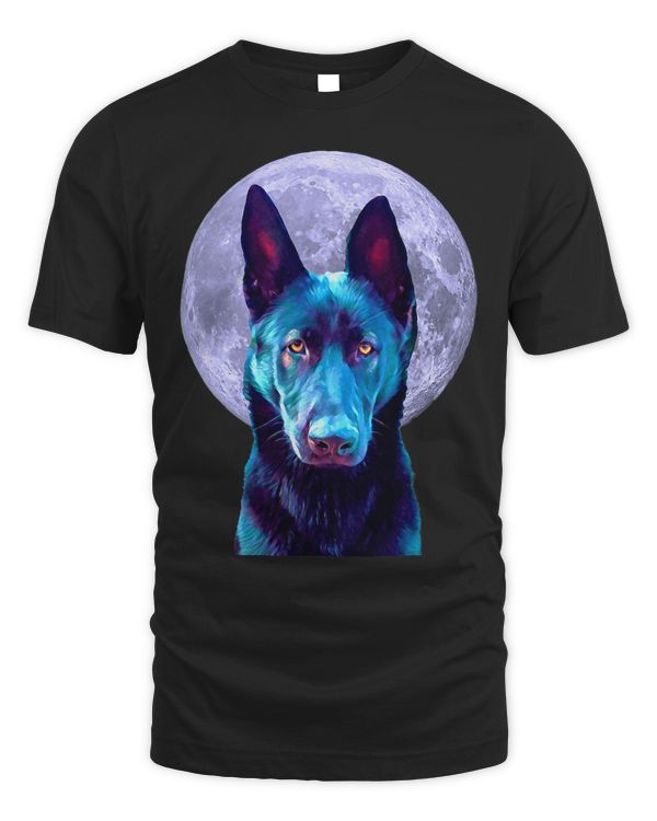 Black German Shepherd Moon Dog Lovers Owners Moms Dads 278