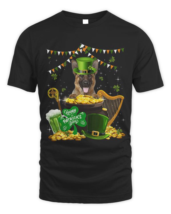 German Shepherd Dogs Lover Funny Irish Shamrock St Patricks