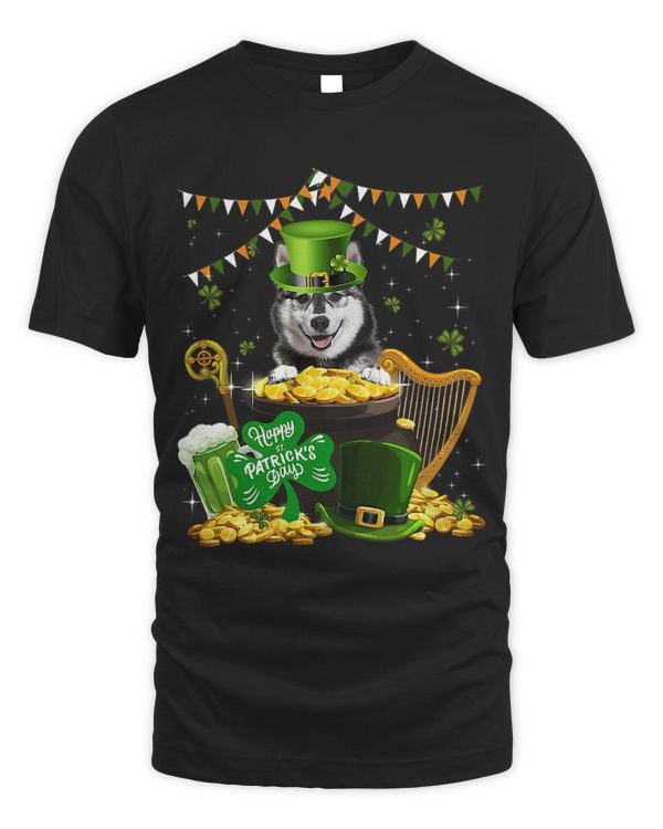 Husky Dogs Lover Funny Irish Shamrock St Patricks Day