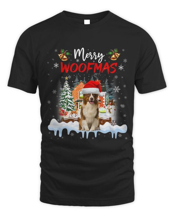Merry Woofmas Border Collie Christmas Tree Dog Lover Xmas 98