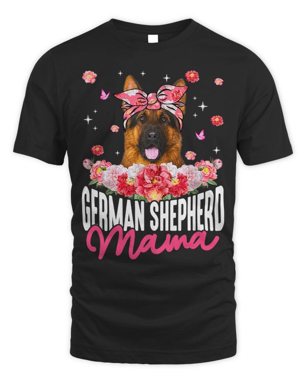 German Shepherd Mama Flower Bandana Dog Lover Mothers Day